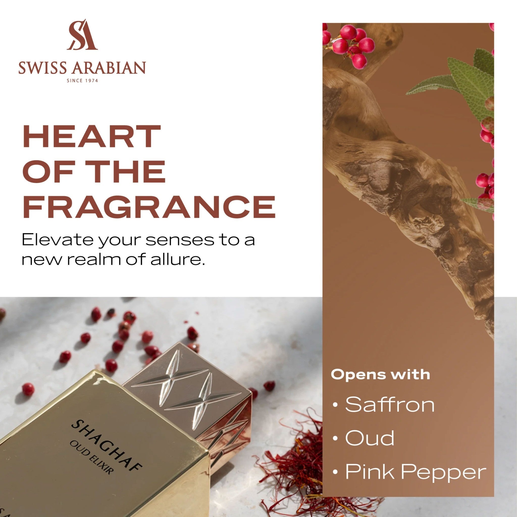 Shaghaf Oud Elixir by Swiss Arabian - Apa de parfum unisex - 75 ml