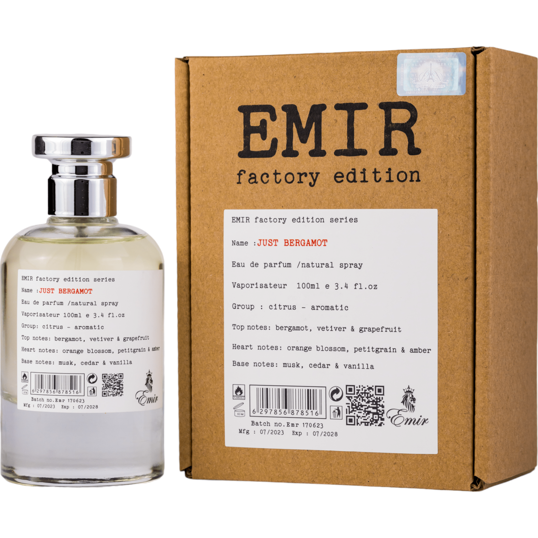 Just Bergamot Factory Edition by Emir - Apa de parfum unisex - 100 ml