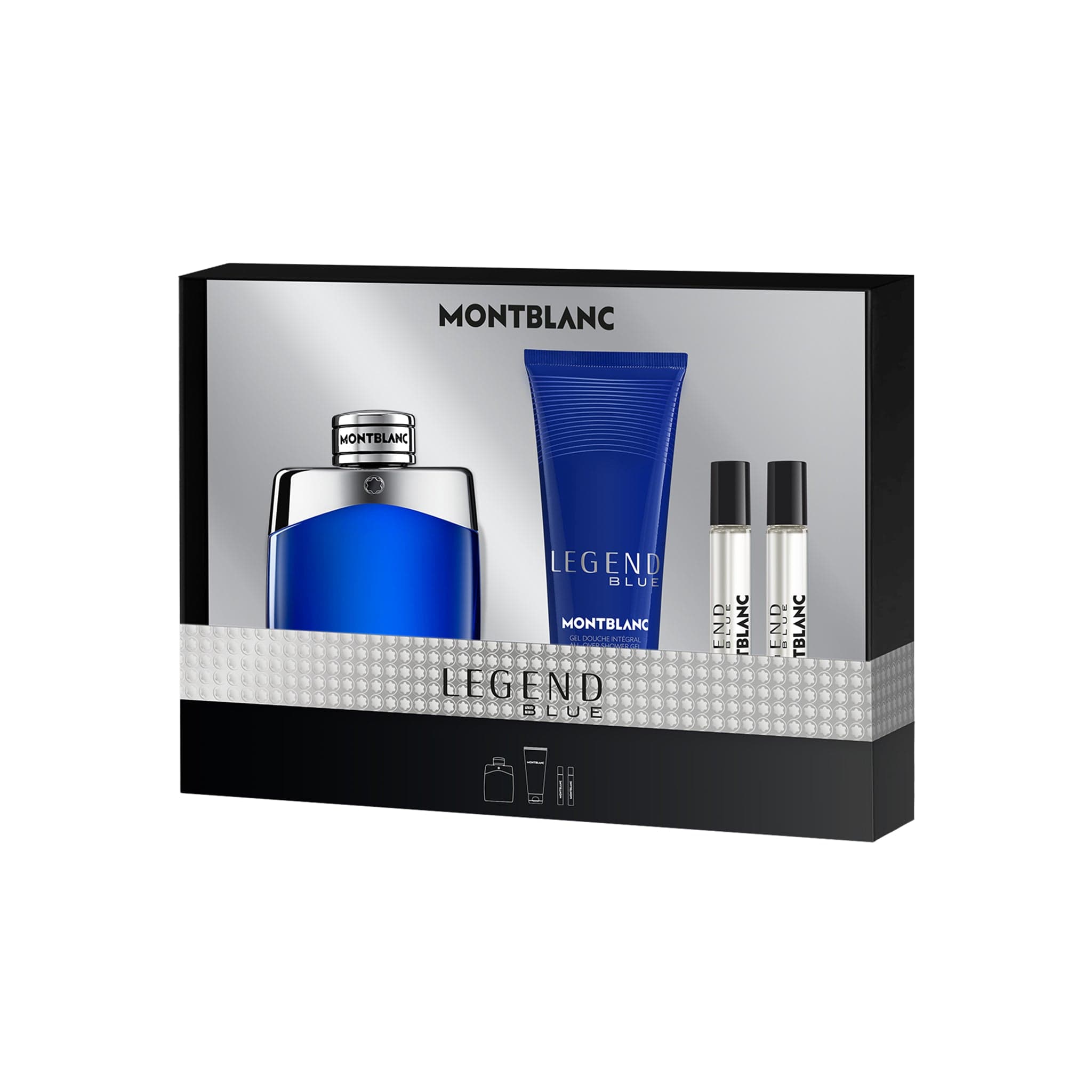 Set Cadou, Legend Blue, Apa de Parfum 100ml + Mini  Parfum 15ml + Gel de Dus 100ml