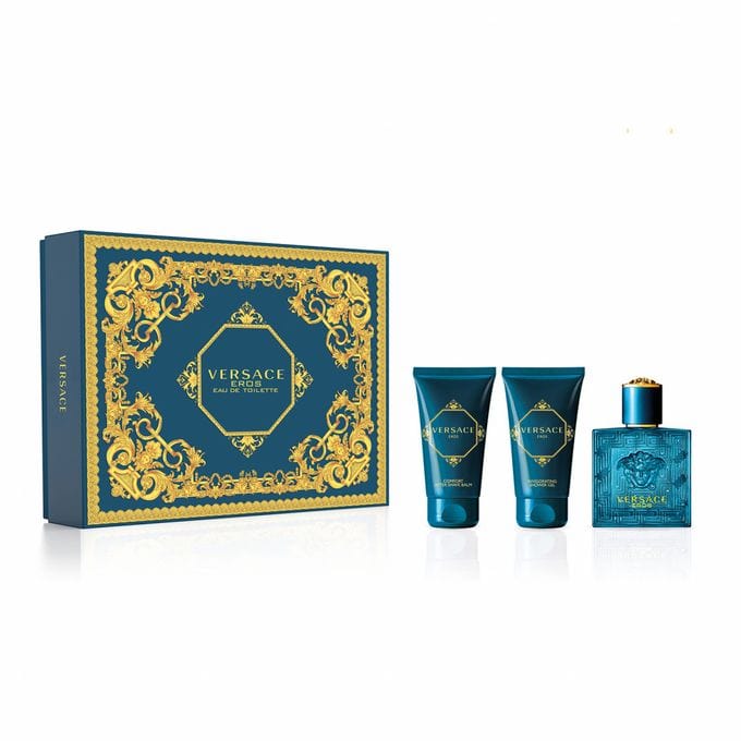 Set Versace Eros Barbati, 50 ml Apa de Toaleta + 50 ml Gel de Dus + 50ml After Shave Balsam