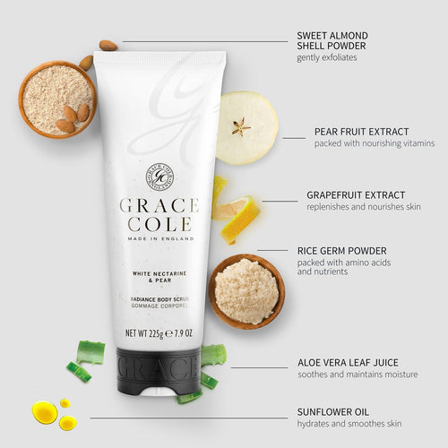 White Nectarine and Pear Body Scrub 238 ml - Body Scrub 0 - Grace Cole 238 ml