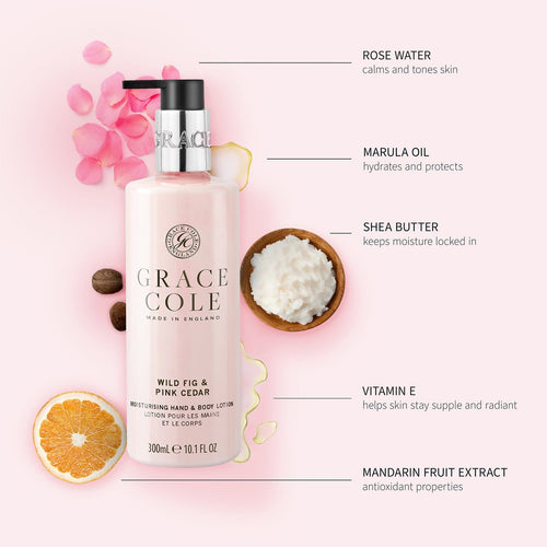 Wild Fig and Pink Cedar Lotiune pentru maini si corp 300 ml - Lotiune pentru maini si corp 0 - Grace Cole 300 ml